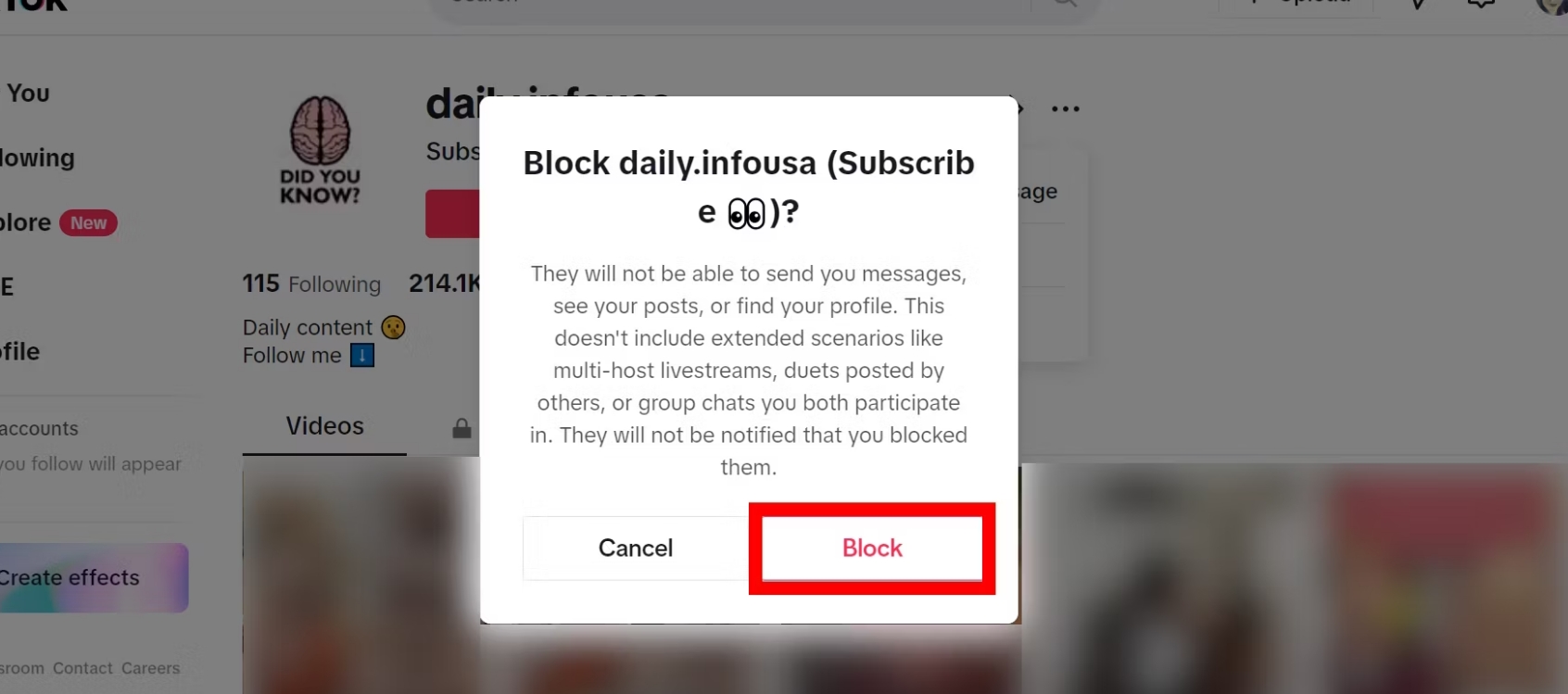 how to block someone on tiktok