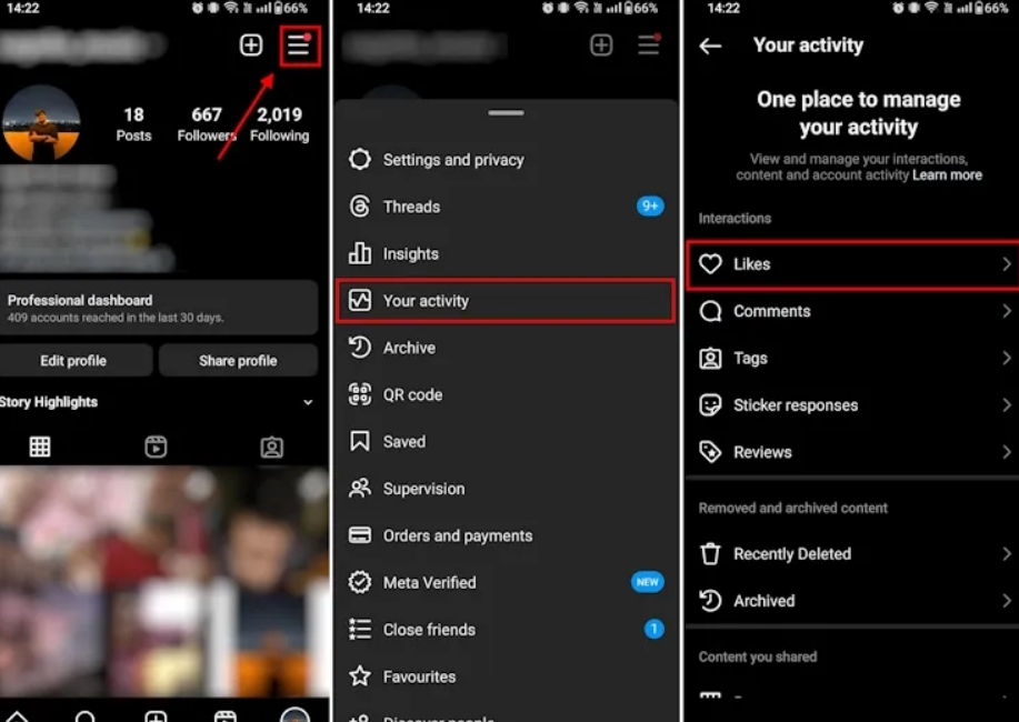 how to see liked ig posts