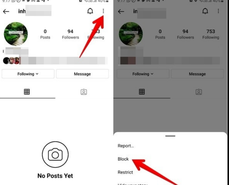 if you block someone on instagram